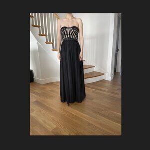 Aidan Mattox Black and Gold Gown